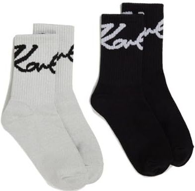 Karl Lagerfeld - Signature Lurex - Lot van 2 Paar Sokken - Crème en Zwart - Midsok