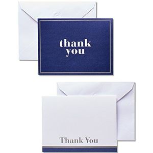 Amerikaanse groeten blauwe en witte Thank-You kaarten en enveloppen, 50 Count (5672284)
