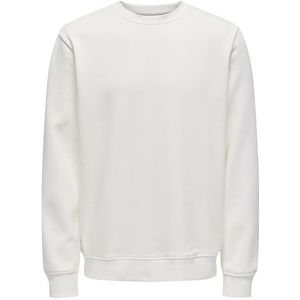 ONLY & SONS Heren Onsconnor Reg Crew Neck Sweat Noos Sweatshirt, cloud dancer, XS
