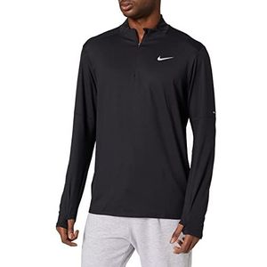 Nike M Nk DF Elmnt Top Hz lang shirt voor heren, Zwart/Reflective Silv, 3XL