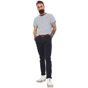 Joe Browns Heren Basic Classic Stripe T-shirt met ronde hals, blauw, XL, marine/Wit, XL