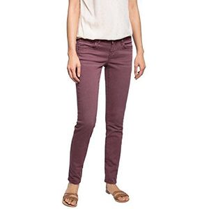 edc by ESPRIT Dames Slim Broek 5 Pocket, rood (garnet red 620), 40W x 34L