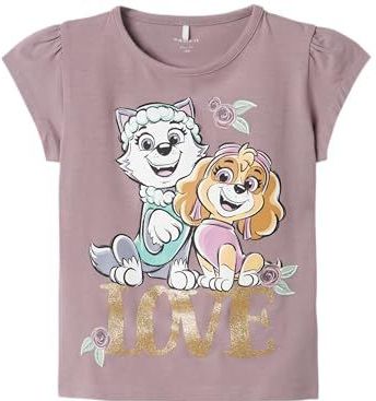 Paw Patrol - T-shirt - Met Rubberen Print - Korte Mouwen - Glitter Detail