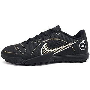 Nike JR Vapor 14 Academy TF, uniseks kindersneakers, zwart/metallic goud-metallic zilver, 31,5 EU