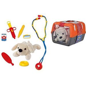 Simba 105543060, dierenartskoffer, pluche hond, 24 cm, accessoires, 7 delen, 25 x 18 x 17 cm, vanaf 3 jaar