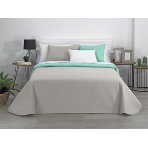 Estoralis AVA | Overgangssprei van zachte microvezel | licht en dubbelzijdig dekbed | beige/turquoise | voor bed met 120/135 cm breedte (230 x 270 cm breedte x hoogte)