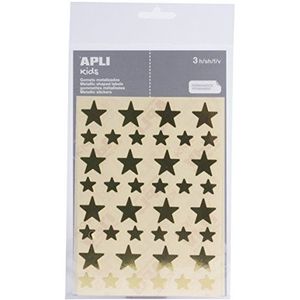 APLI Kids 11805 - Tas gomets sterren 12,5 en 19,5 mm goud metallic 3 vellen