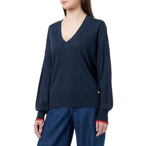 Scotch & Soda Trui voor dames, relaxed trui met V-hals, Night 0002, M