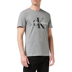 Calvin Klein Iconic Monogram Ss Slim Tee T-shirt voor heren, grijs (mid grey), XL