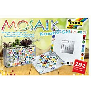 folia 575720 Mozaïek creatieve set, 282 delen, met knutselhandleiding voor 3 verschillende objecten