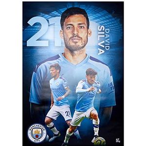 Manchester City FC 2019/20 David Silva Action A2 Voetbalpost/Print/Wall Art - Officieel gelicentieerd product - Beschikbaar in de maten A3 & A2 (A2)