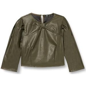 IDONY Dames kunstleren blouse 19525718-ID02, olijf, XL, olijf, XL