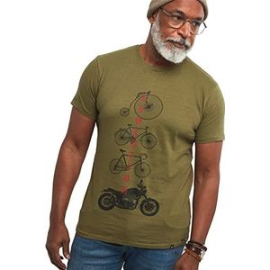 Joe Browns Heren Evolution of Bikes Grafisch T-shirt, Kaki, XXL