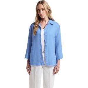 Street One Linnen hemdblouse voor dames, Serenity Blue, 46