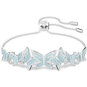 Swarovski Lilia Armband, Vlinder, Blauw, Rodium Toplaag