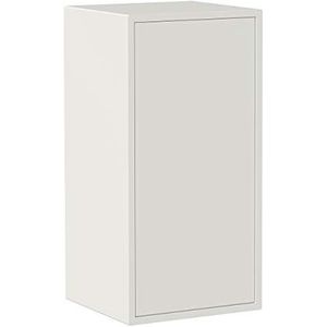 Iconico Home QBE Wandkubus, 1 plank, deurkruk, ingang, woonkamer, slaapkamer, tienerkamer, studeerkamer, 37,5 x 35 x 75 cm (h x b), wit