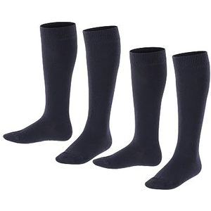 ESPRIT Unisex Kinder Foot Logo 2-Pack Kniehoge Sokken ademend duurzaam biologisch katoen versterkte slijtvaste antislip lange drukvrije teen éénkleurig Multipack 2 Paar