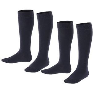 ESPRIT Uniseks-kind Kniekousen Foot Logo 2-Pack K KH Katoen Lang Eenkleurig Multipack 2 Paar, Blauw (Marine 6120) nieuw - milieuvriendelijk, 23-26