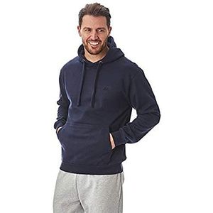 Iron Mountain Heren teruggewonnen garen Eco vriendelijke Anti Pil Zachte Fleece Flexibele Comfortabele Werkkleding Hooded Hoodie Top Sweater, Marineblauw/Geel Logo, 2XL, IMSWT203_NAVY_2XL