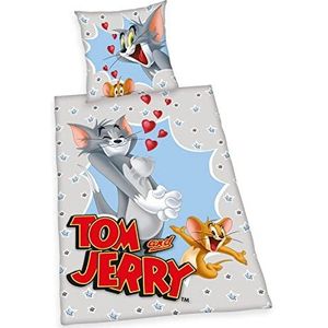Herding Tom & Jerry beddengoedset, kussensloop 80 x 80 cm, dekbedovertrek 135 x 200 cm, met knoopsluiting, katoen