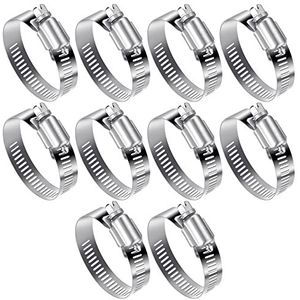 Slangklemmen, set van 10 stuks, verstelbare 27-51 mm buisklemmen, roestvrij staal 304, slangklem, uitlaatklem, schroefklemmen voor wasmachine, brandstofpomp, gasbuis