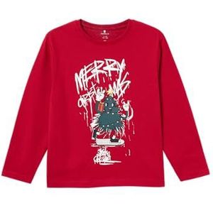 NAME IT Jongens Nkmremusjul Ls Nreg Top Box Shirt met lange mouwen, jester rood, 122-128