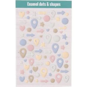 Craftelier - Enamel Dots and Shapes Vintage pastelkrijt | zelfklevende mini-stickers met parelglans-afwerking voor de decoratie van scrapbooking-projecten en knutselwerk | Inclusief 72 kleuren