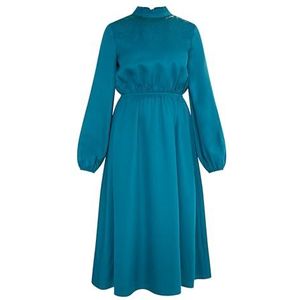 LYMOA Midi-jurk voor dames, blauw, groen, XXL