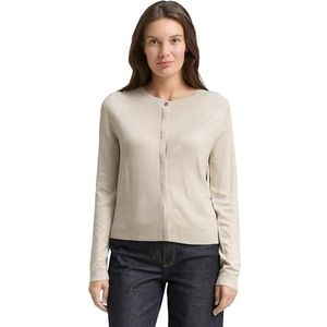TOM TAILOR Cardigan gebreide jas voor dames, 36844 - zandsteen beige melange, L