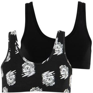 Athena Modieuze beha voor meisjes, Print zwarte tijger, 6 Jaren