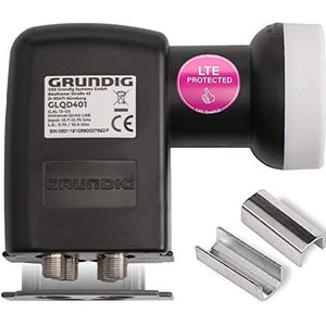 GSS Quad LNB, test zeer goed, voor digitale satellietschotel, voor 4 deelnemers, ontvangers, 4-voudig, met LTE-filter, satellieten, HD, 4K, 0,1 dB, koude- en hittebestendig + opdraaihulp