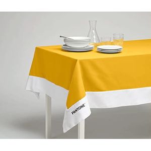 SWEET HOME Pantone Tafelkleed, rechthoekig, 8 zitplaatsen, 140 x 240 cm, 100% katoen, 220 g - geel