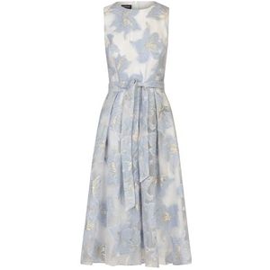 APART Midi jacquardjurk van een gestructureerde organza jacquard, Lichtblauw-crème, 34