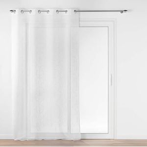 douceur d'intérieur, Gordijn met ogen (140 x 240 cm) Felicia wit, gezandstraald gordijn geborduurd metallic