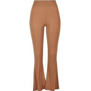 Urban Classics Yoga broek voor dames met hoge taille geribbelde legging, Donkertaupe, L