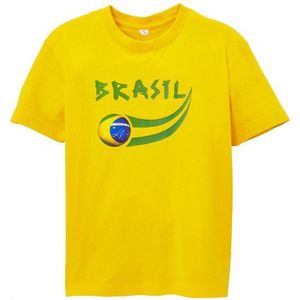 Supportershop Kinderen Brasil Fan Brasil Fan T-shirt, Geel, 10/11 Jaar