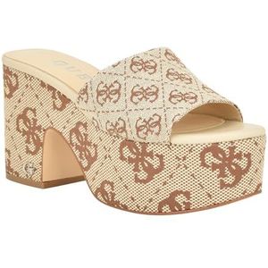 GUESS Yapplea damessandalen met hak, Middelbruin logo, 36.5 EU