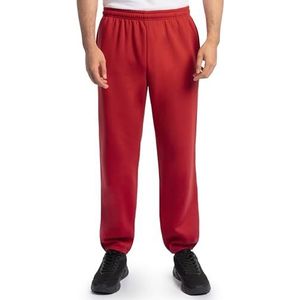 Fruit of the Loom Eversoft Fleece elastische onderkant joggingbroek met zakken, ontspannen pasvorm, vochtafvoerend, ademend, Rood, S