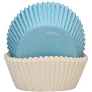 FunCakes Baking Cups Lichtblauw/Wit: Perfect Voor Elke Cupcake, Cupcakes En Meer, Taart Decoreren Pk/48