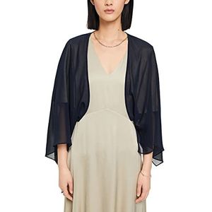 ESPRIT Chiffon-cardigan in sjaaldesign, Donkerblauw, S