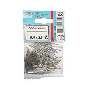 VYNEX 3101780149204 stalen punt, 0,9 x 25 x 220 p, blister, grijs, eenheidsmaat