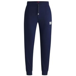 HUGO Heren zilveren Logo Pant Loungewear_Pant, Donkerblauw 407, Donkerblauw, L