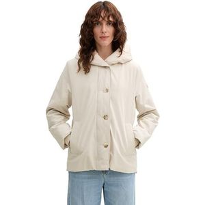 TOM TAILOR Hybride gewatteerde damesjas met capuchon, 29517 - Zandsteen Beige, XXL
