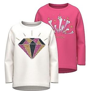 NAME IT Shirt met lange mouwen, Roze Flambé/Verpakking: wit Alyssum, 92 cm