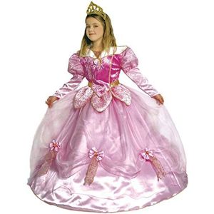 Roze prinses doornroosje luxe kostuum meisje, Roze, 10-12 jaar