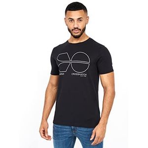 Crosshatch Purbeck T-shirt voor heren, Zwart, S