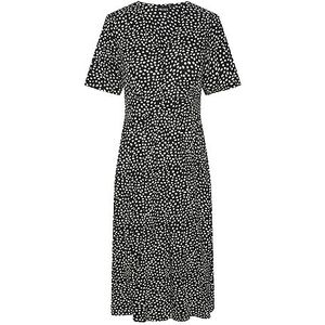 PIECES Dames Pctala Midi Dress Noos Bc jurk, zwart/AOP: dot, S EU, Zwart/Aop:stip, S