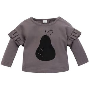 Pinokio Baby Blouse Long Sleeve Tres Bijen, 95% katoen 5% elastaan, Graphite Pear Flounce, Girls Gr. 62-104 (104), grafietgrijs, 104 cm