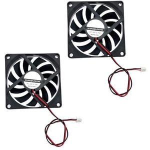 JZK 2 stks DC 24V 8010 stille koelventilator met draden, PC ventilator 80mm, Computer Case Fan 8cm x 8cm x 1cm, dc borstelloze ventilator 24v, 3d printer ventilator met kabel