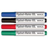 Maul Flipchart-marker XXL, wigpunt 3.0-6.0 mm, gesorteerd, 4 stuks